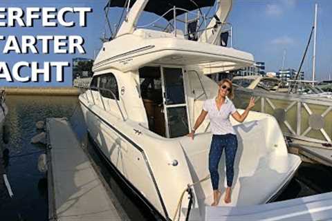 $110,000 2001 BAYLINER 3488 COMMAND BRIDGE Entry-Level Power Yacht Tour / Starter Liveaboard Boat