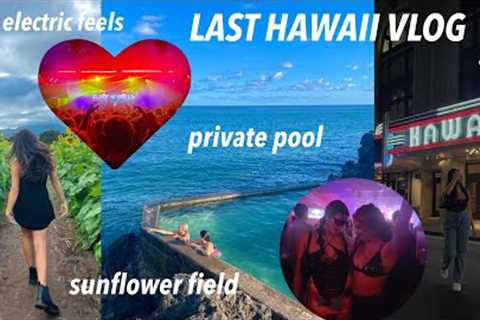 Last Hawaii Vlog (private pool, electric feels, sunflower field, & more)