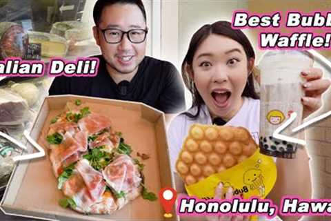 WHERE TO EAT in Honolulu! || [Oahu, Hawaii] Italian Deli & Bubble Waffles!
