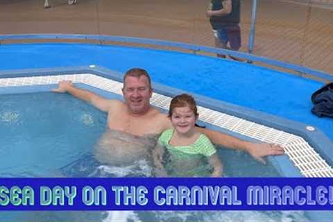 CARNIVAL MIRACLE CRUISE TO MEXICO! OIR FIRST SEA DAY!