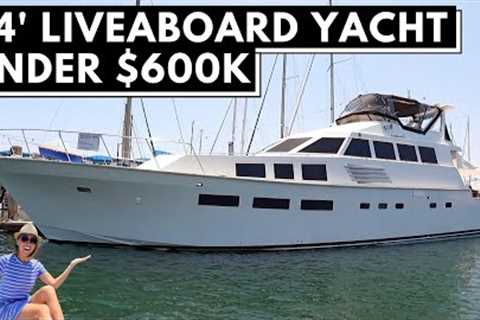 Perfect LA Liveaboard Boat $595,000 1971 BERTRAM 74 Complete Refit Classic Motor Yacht Tour