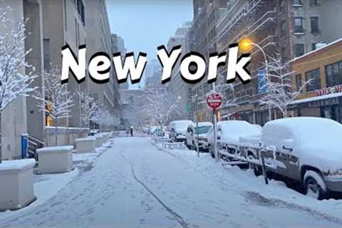 Manhattan Snow Storm - Snowing In New York City - NYC Snowfall Walking Tour