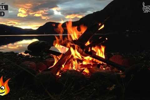 Lakeside Campfire with Relaxing Nature Night Sounds (HD)