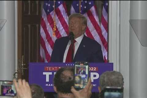 Former President Trump addresses supporters in NJ