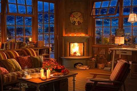 Cozy Winter Coffee Shop Ambience with Sweet Jazz Music & Fireplace for Relax the last days of..