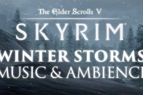 The Elder Scrolls: Skyrim | Winter Storms Music & Ambience 🎧 12 Peaceful Scenes
