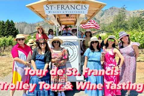St. Francis Trolley Tour And Wine Tasting | Ladies Riding A Bike | Filipinas In Sonoma Wine Tasting