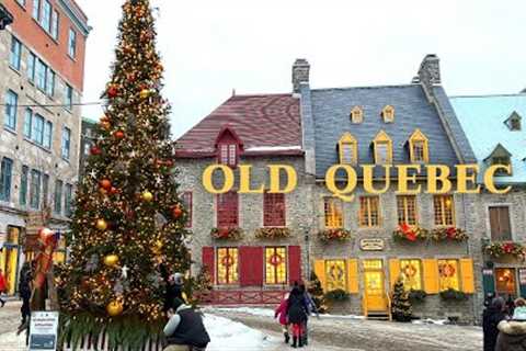[4K]🇨🇦 Old Quebec Christmas Walk🎄Fairytale Xmas in Petit Champlain🌟& Place Royale⛪1640..
