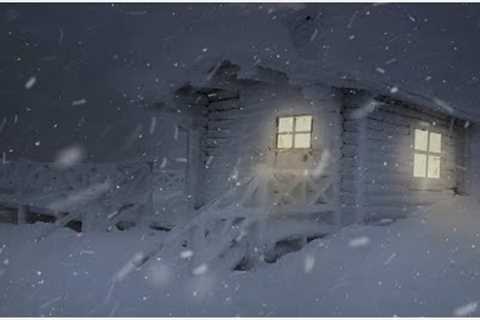 Snowstorm at a Frozen Wooden Hut┇Howling Wind & Blowing Snow