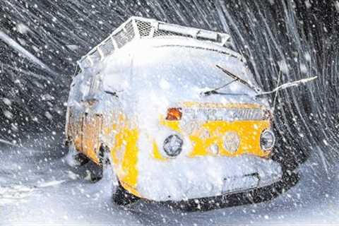 Surviving a Snowstorm In a Van - Van Camping in Heavy Snow