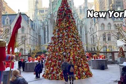 Christmas Decorations 2023 NYC 4k Manhattan Virtual Walking Tour