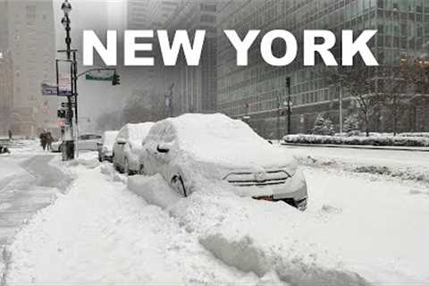 100 Hours Of NYC Snow Walk - Heavy Snowfall in New York City 4K NYC Snow Walk in Manhattan ASMR