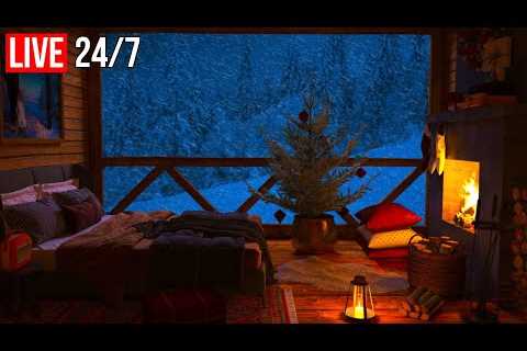 🔴 Relaxing Blizzard with Fireplace - from Insomnia, for fall Asleep and Sleep Better - Live 24/7